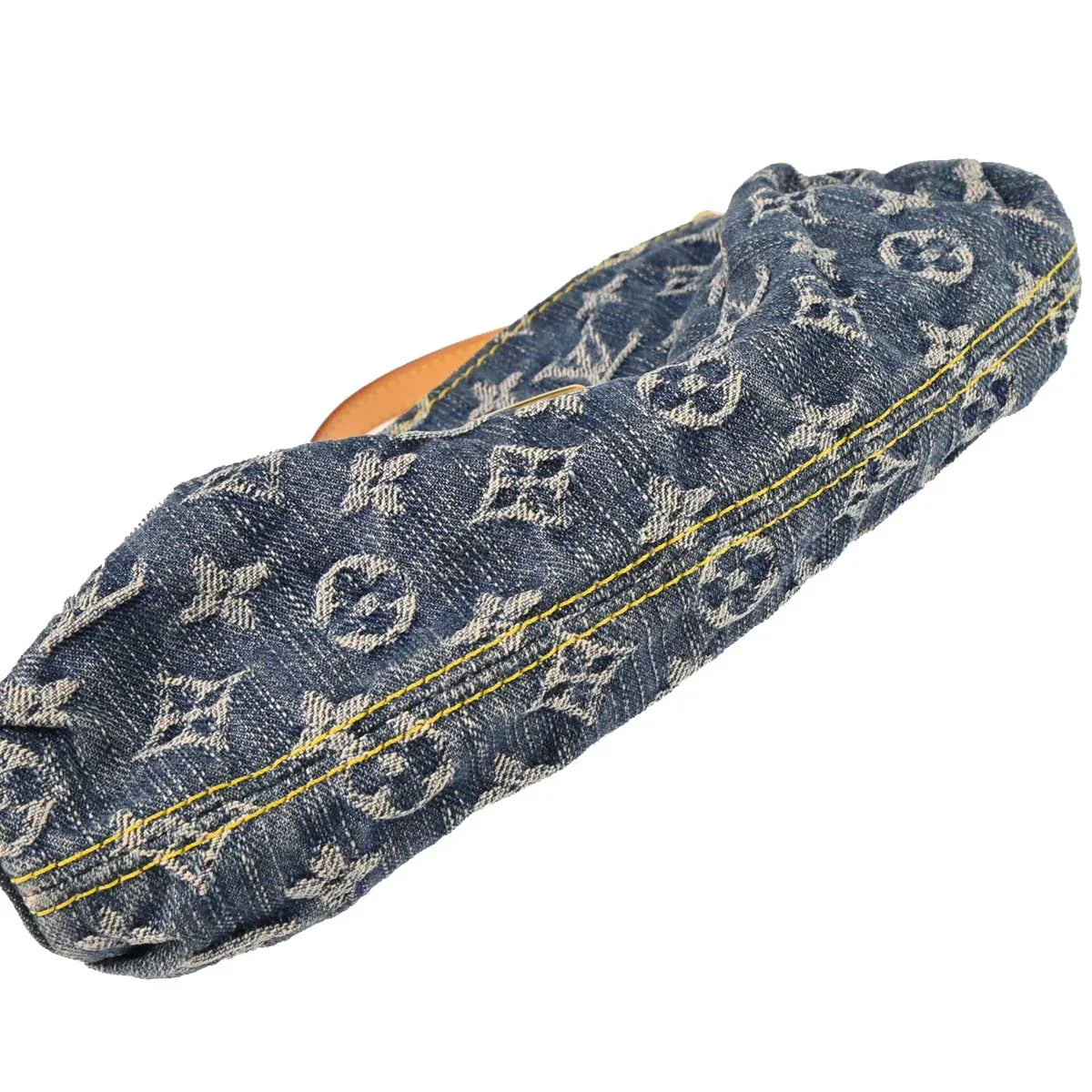 Louis Vuitton 2003 Blue Monogram Denim Mini Pleaty Handbag M95050