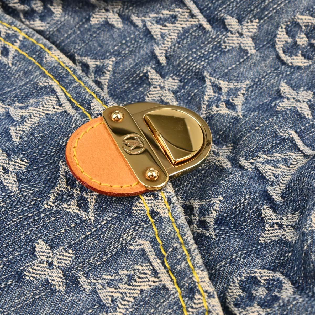 Louis Vuitton 2003 Blue Monogram Denim Mini Pleaty Handbag M95050