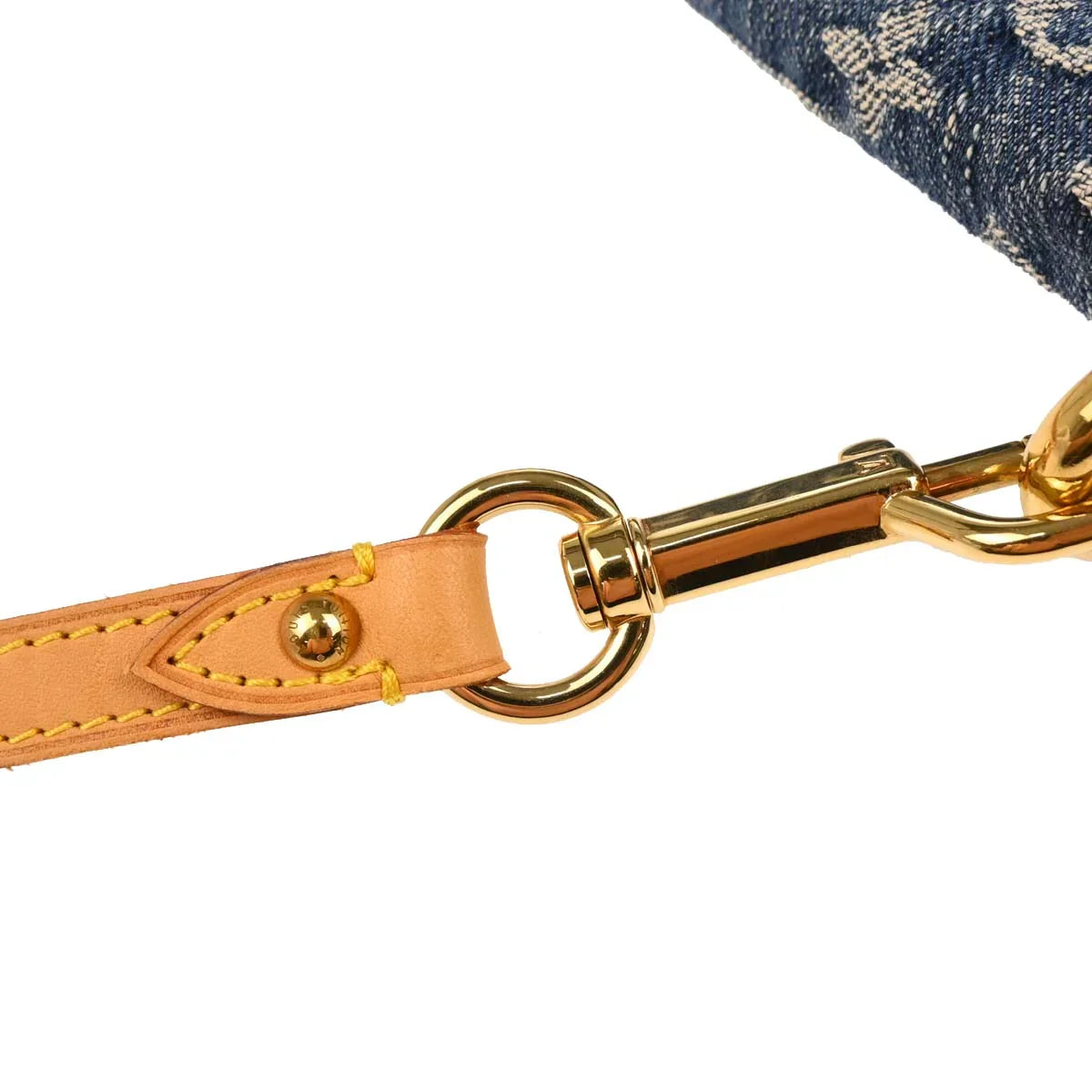 Louis Vuitton 2003 Blue Monogram Denim Mini Pleaty Handbag M95050