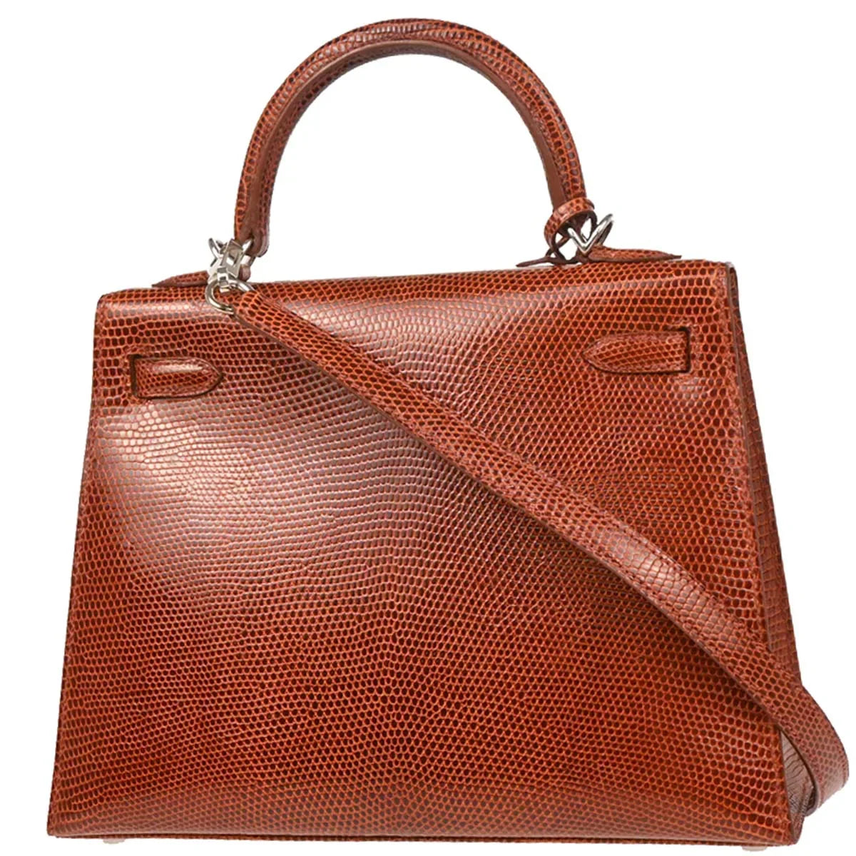 Hermes * Etrusque Lizard Kelly 25 Sellier 2way Shoulder Handbag