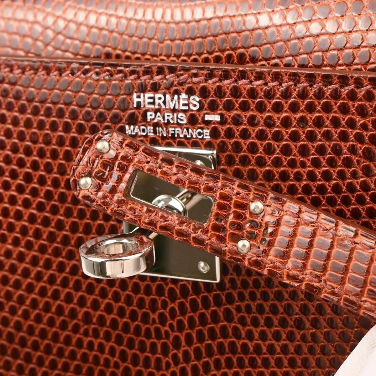 Hermes * Etrusque Lizard Kelly 25 Sellier 2way Shoulder Handbag