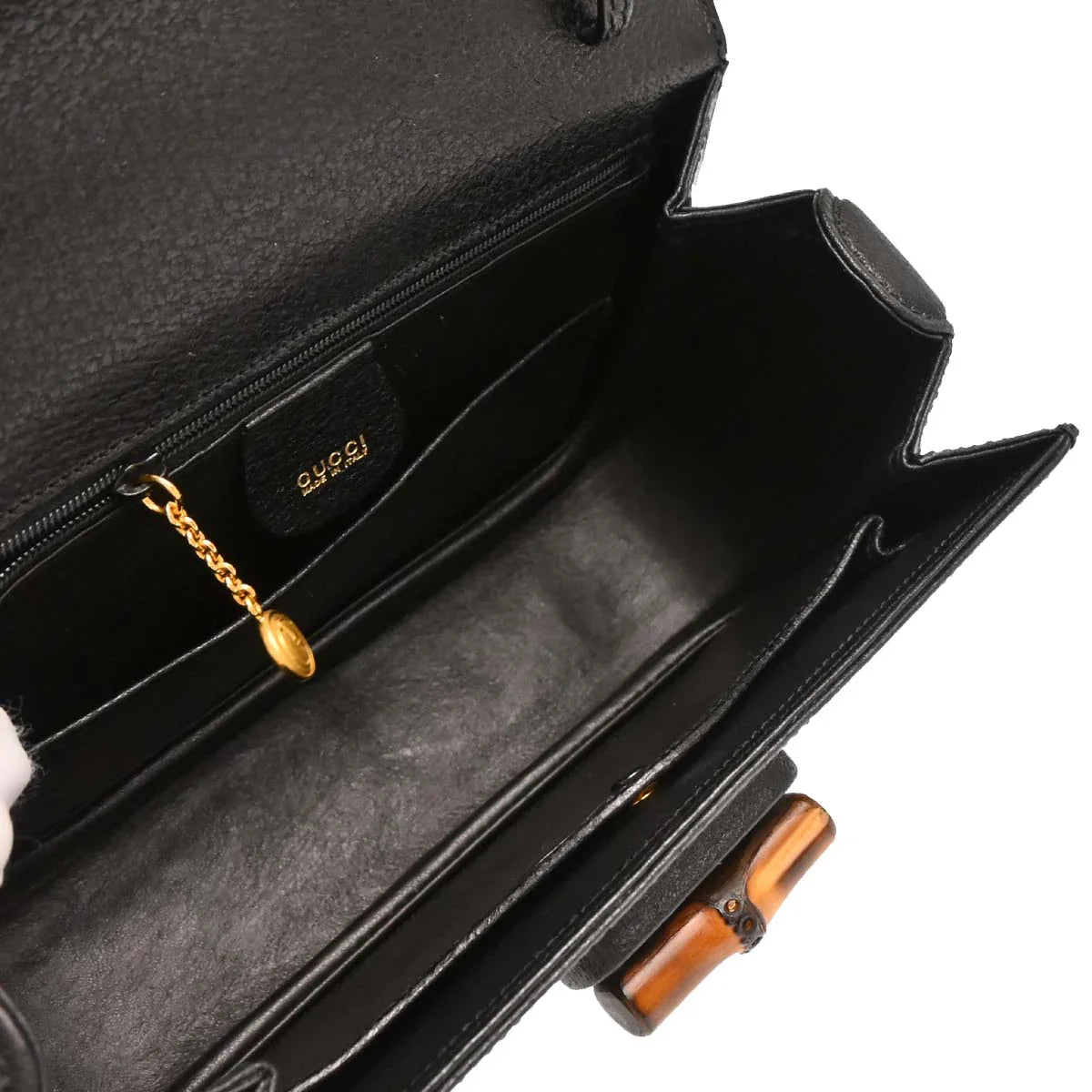 Gucci Black Bamboo 2way Shoulder Handbag
