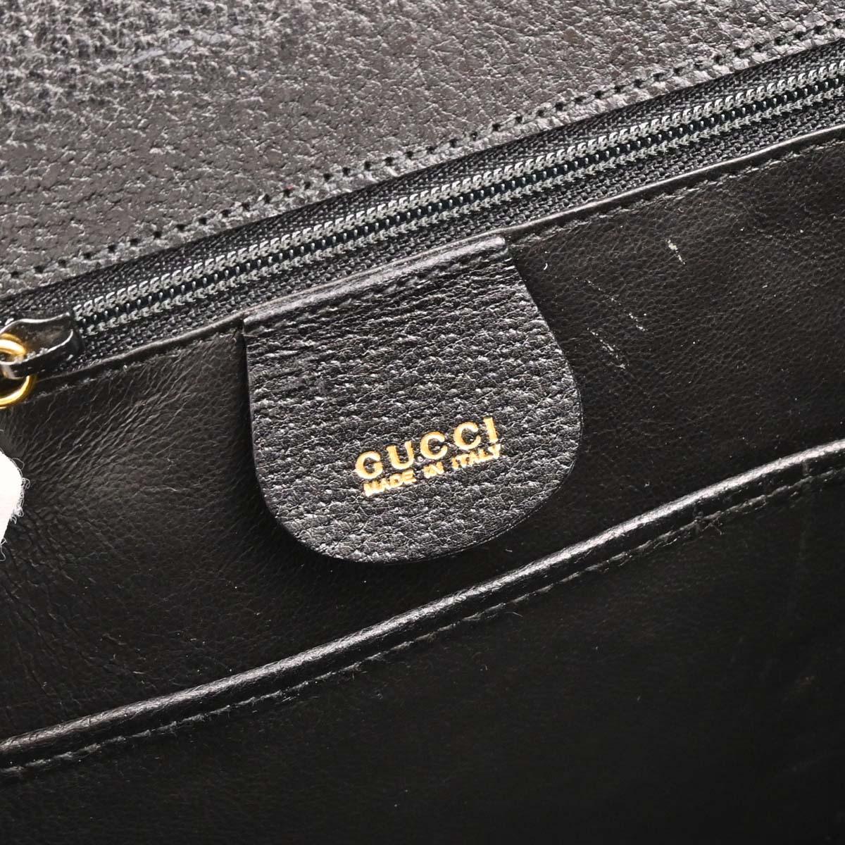 Gucci Black Bamboo 2way Shoulder Handbag