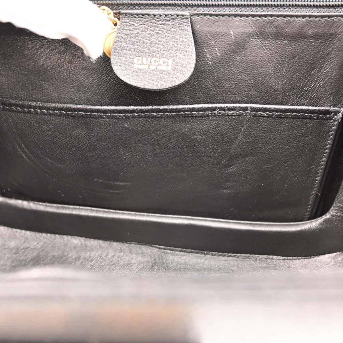 Gucci Black Bamboo 2way Shoulder Handbag