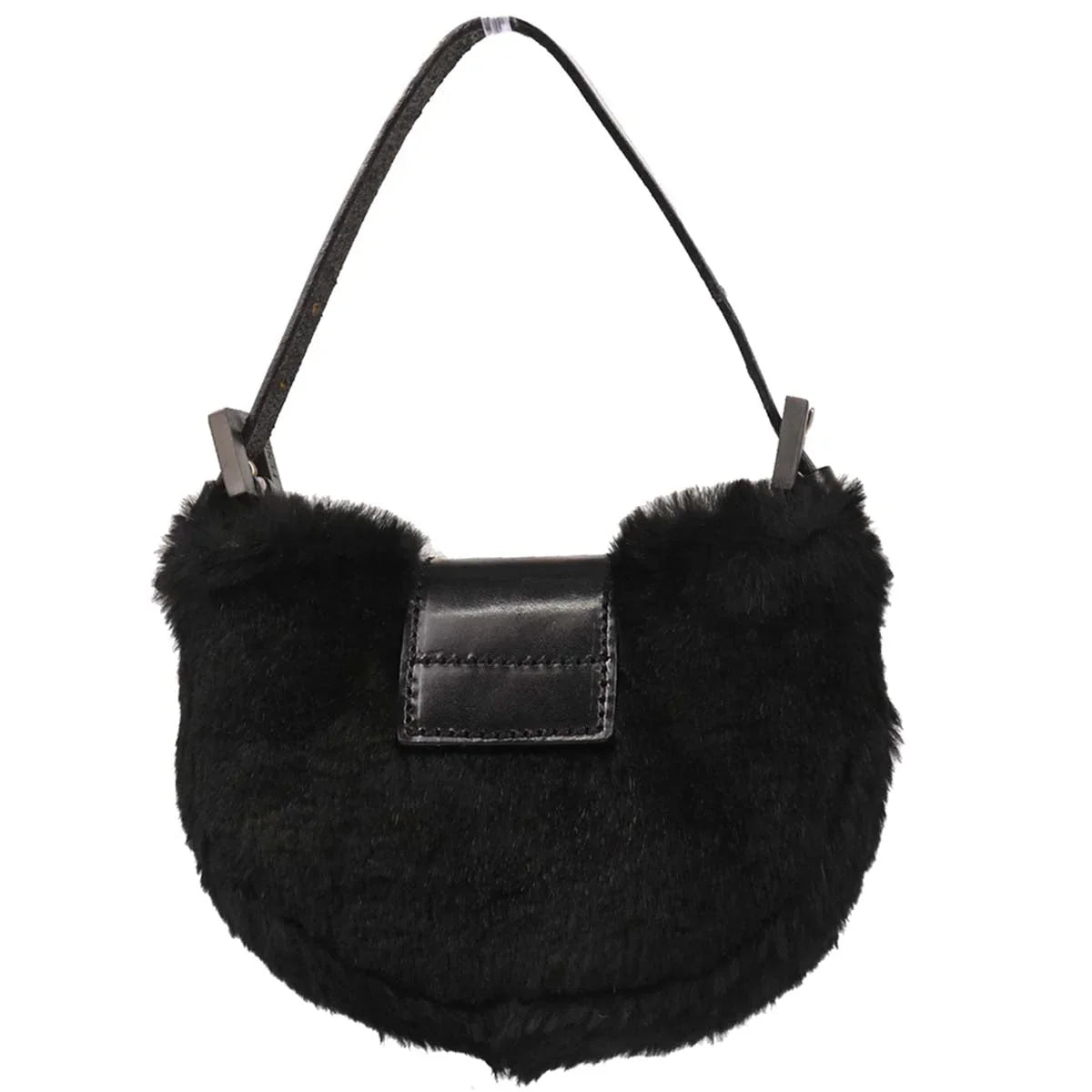 Fendi 1990-2000s Black Fur Mini Handbag