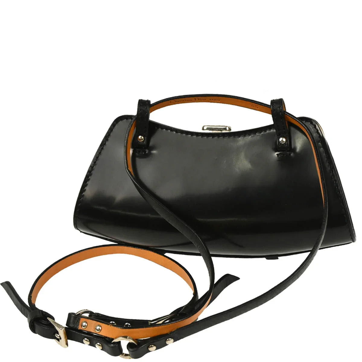 Christian Dior Black Leather Bondage Bum Bag #85