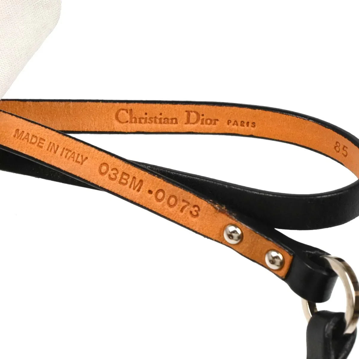 Christian Dior Black Leather Bondage Bum Bag #85