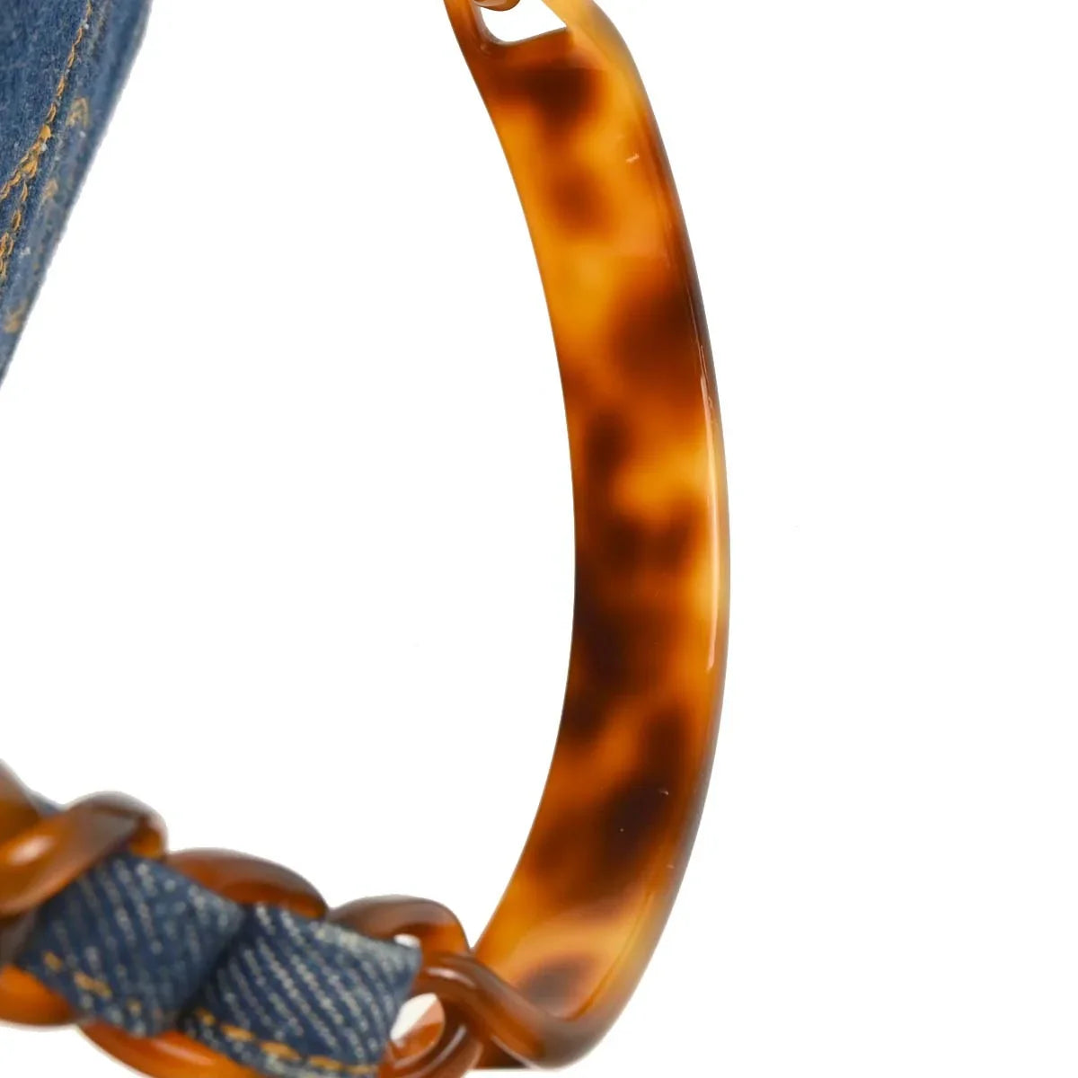 Chanel Blue Denim Chain Tote Handbag