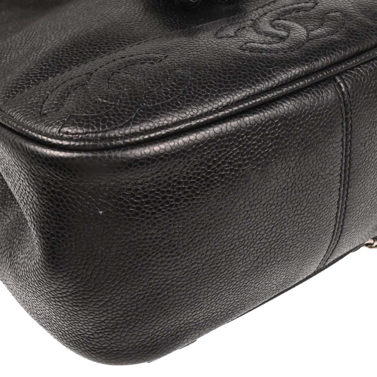 Chanel 1996-1997 Black Caviar Triple CC Backpack