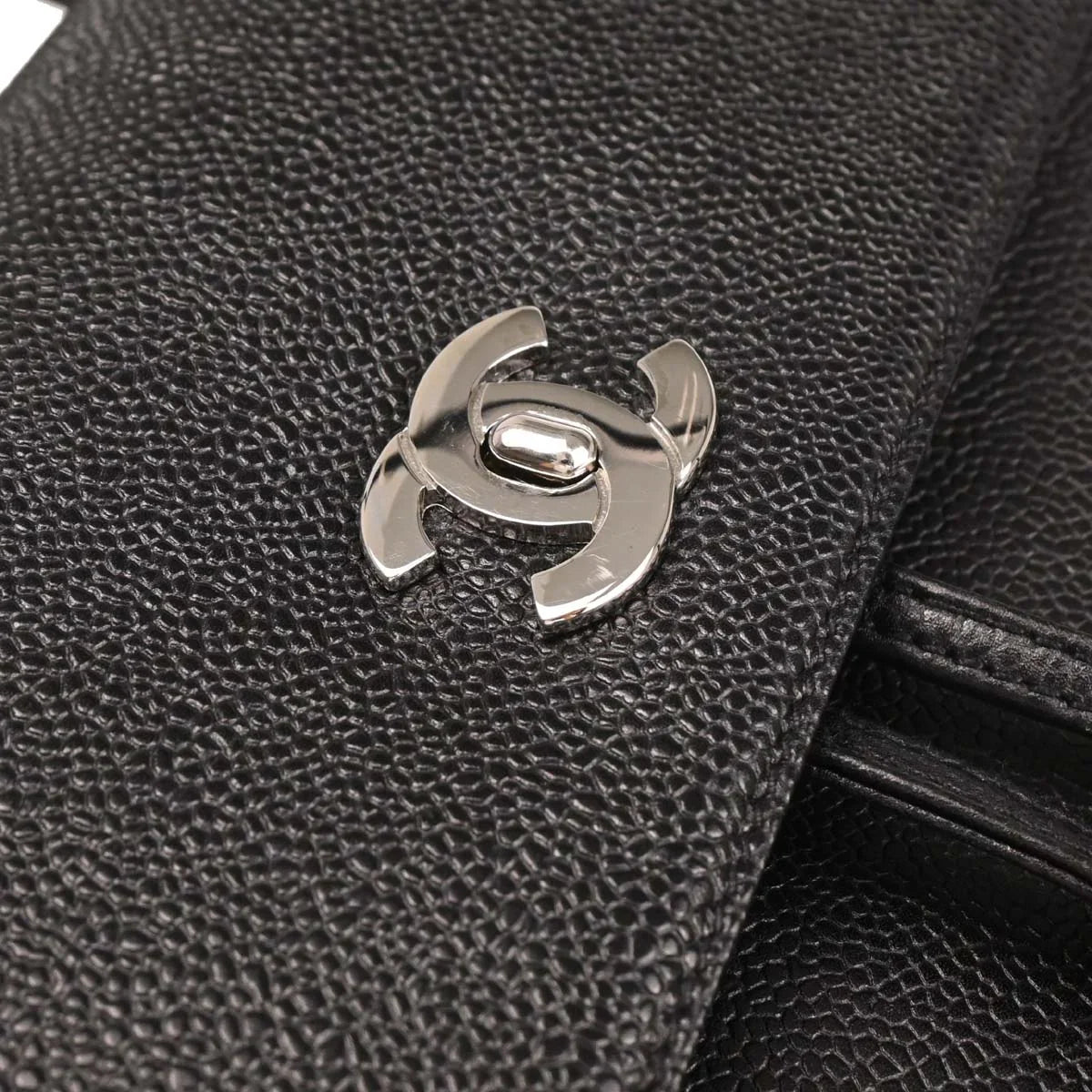 Chanel 1996-1997 Black Caviar Triple CC Backpack