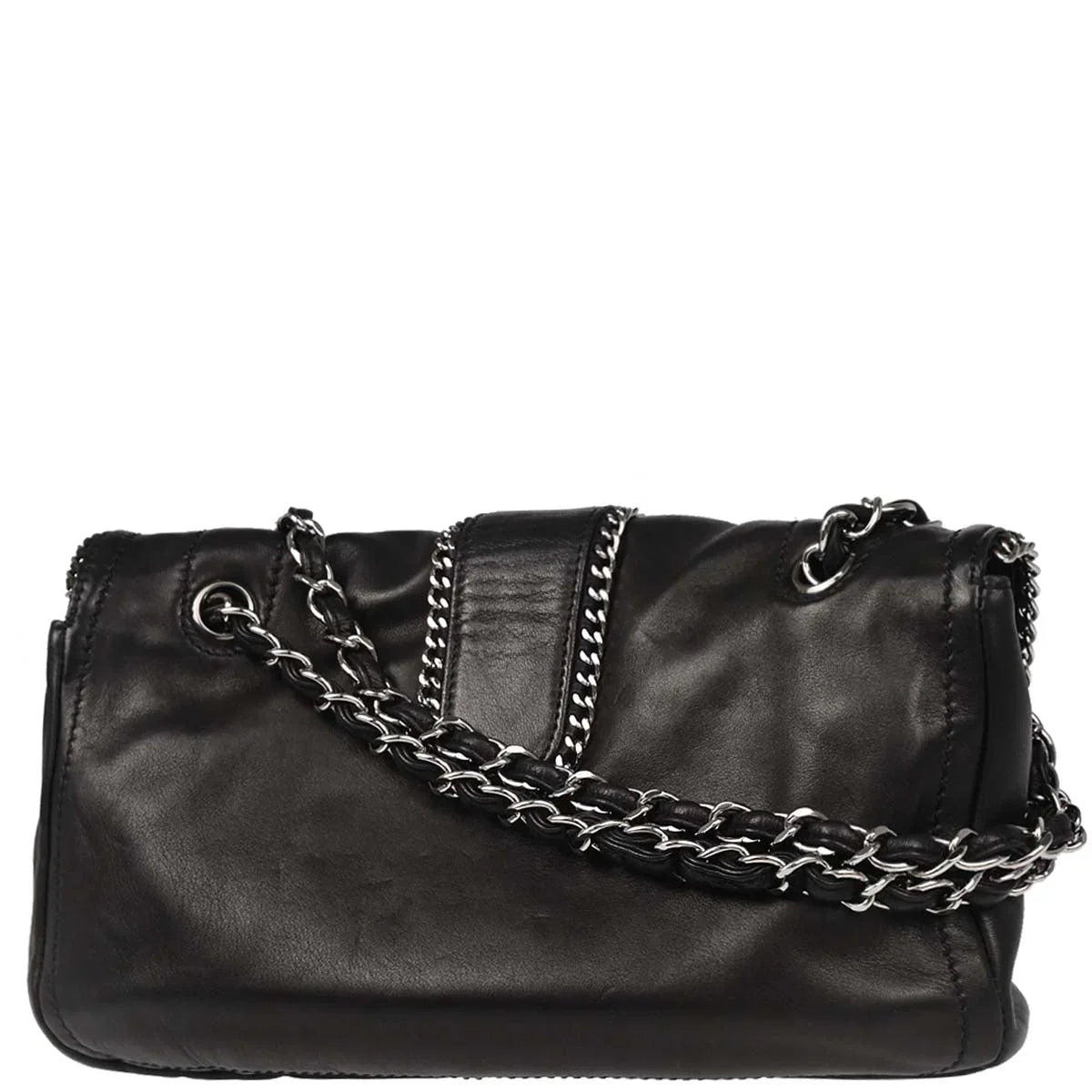 Chanel Black Calfskin Luxury Line Madison Flap Shoulder Bag