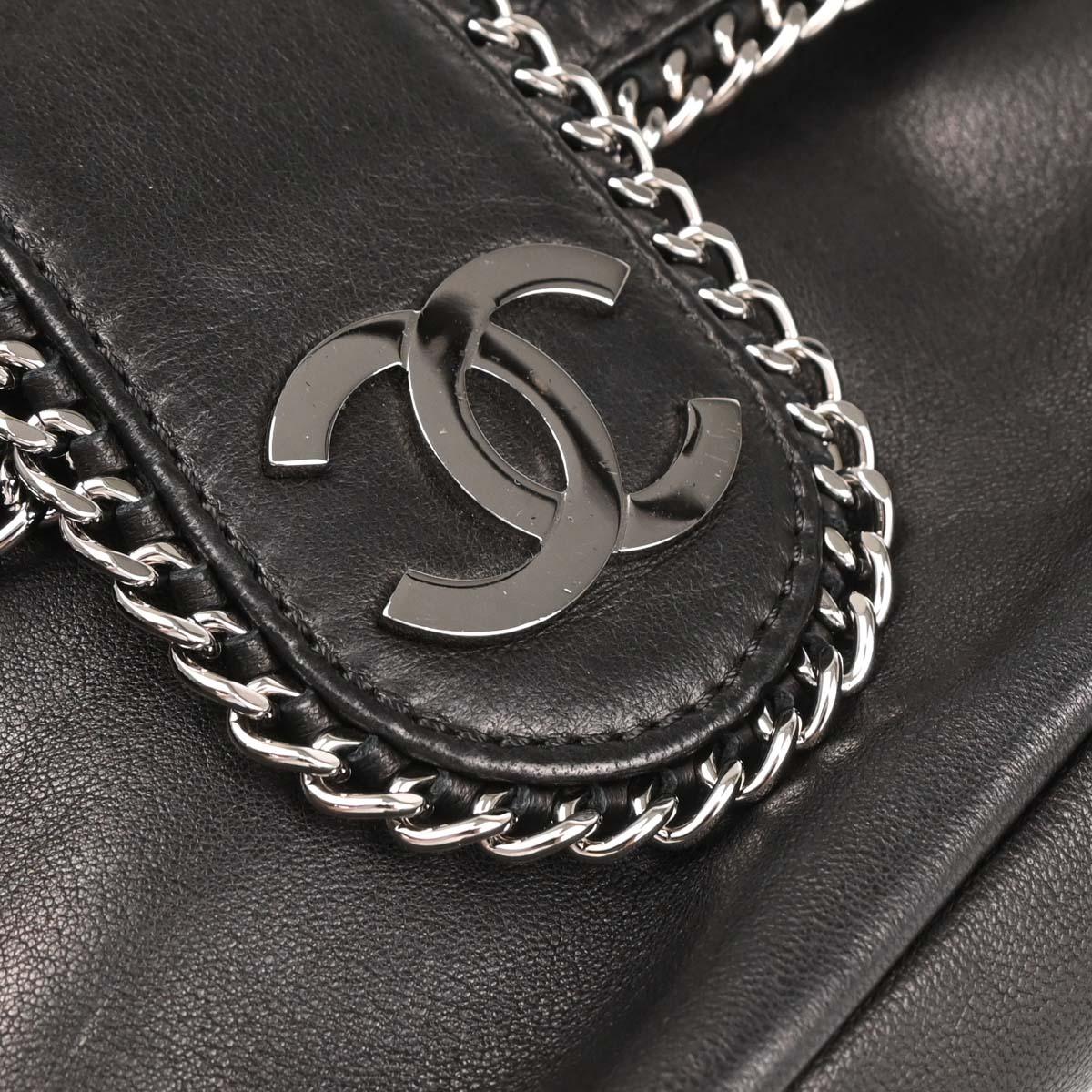 Chanel Black Calfskin Luxury Line Madison Flap Shoulder Bag