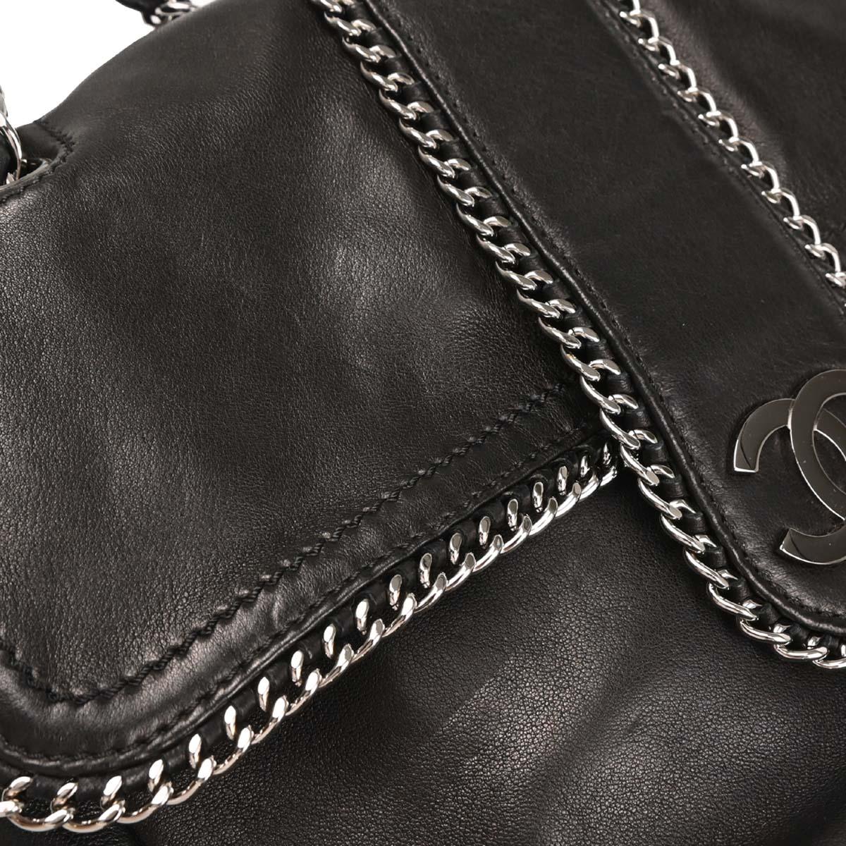 Chanel Black Calfskin Luxury Line Madison Flap Shoulder Bag