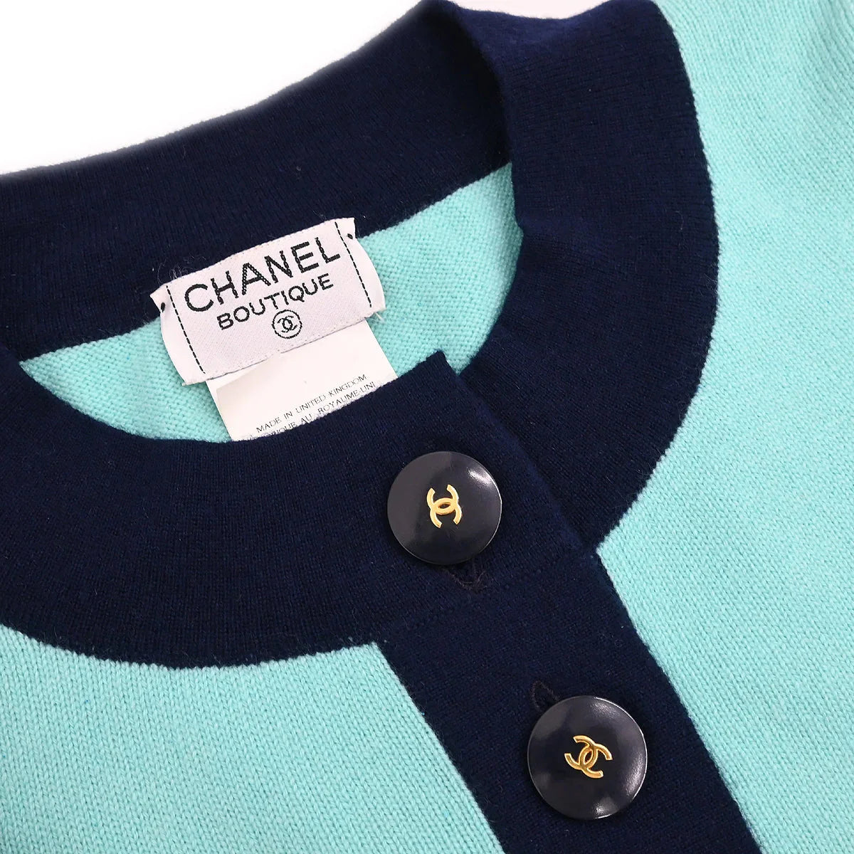 Chanel 1997 Sweater Knit Top Light Blue #40