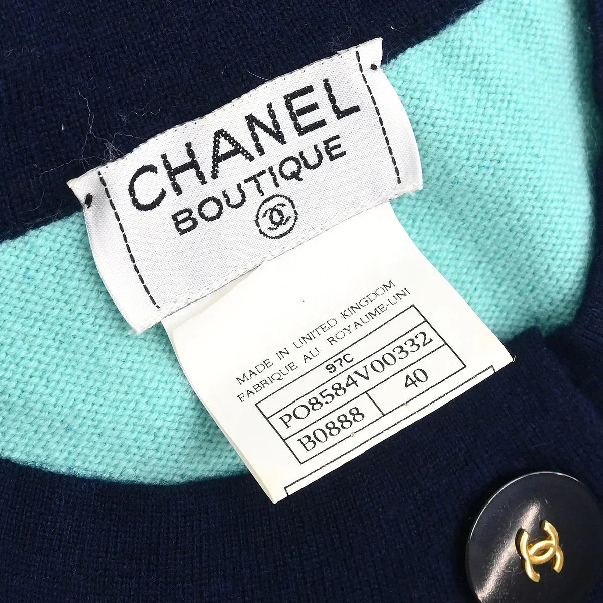 Chanel 1997 Sweater Knit Top Light Blue #40