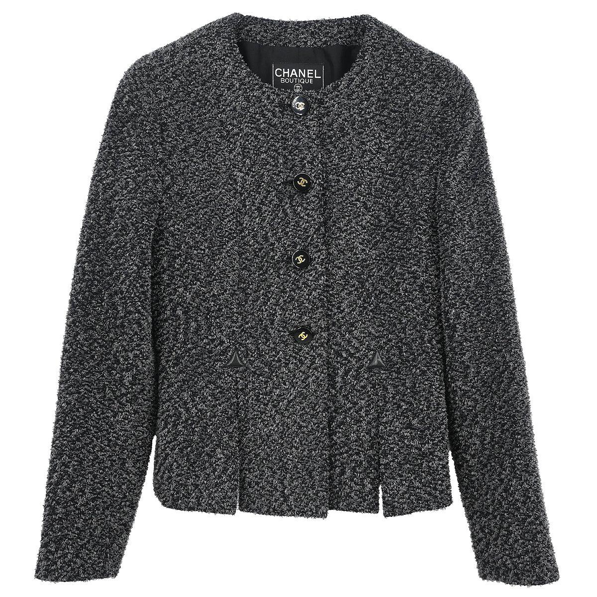 Chanel 1994 Collarless Jacket Gray #36