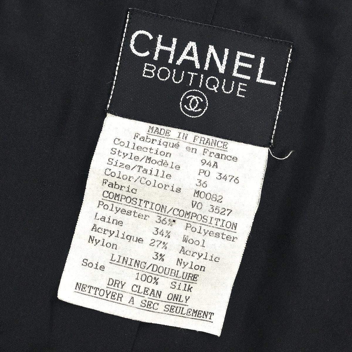 Chanel 1994 Collarless Jacket Gray #36