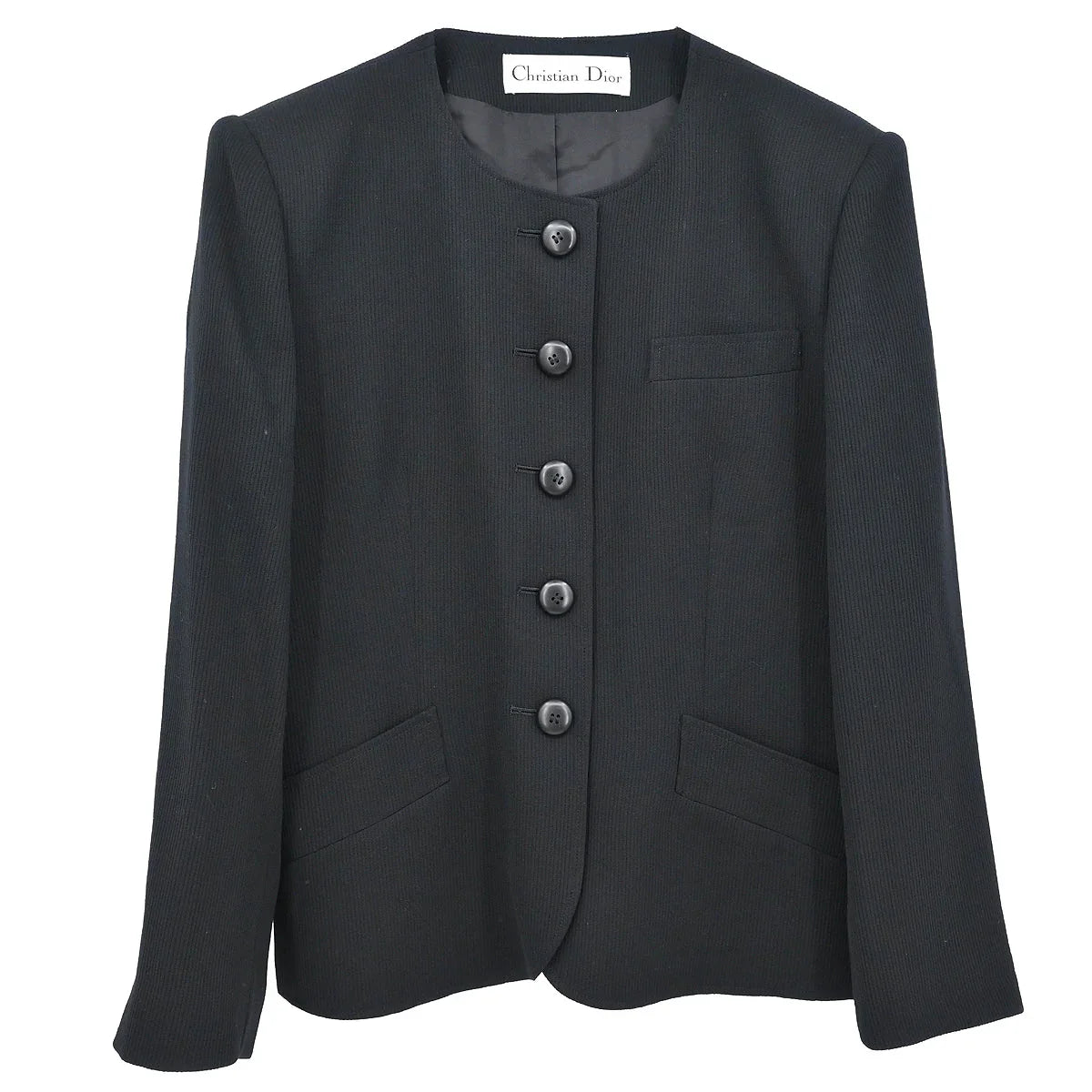Christian Dior Collarless Jacket Black