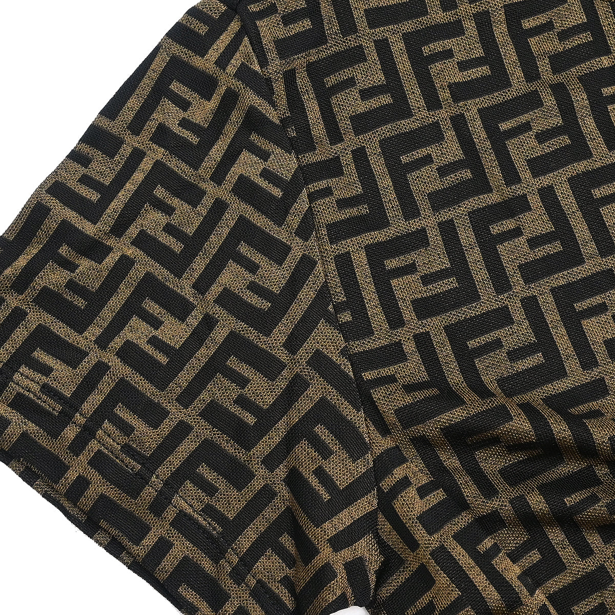 Fendi Ensemble Cardigan Short Sleeve Top Zucca Brown #46