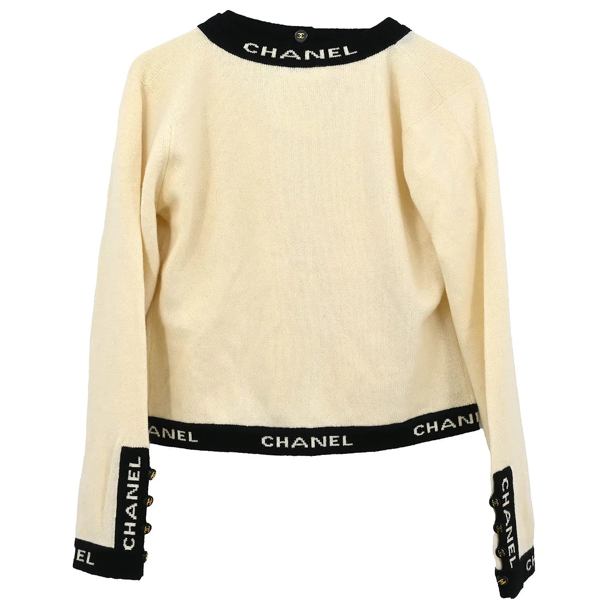 Chanel 1995 Set Cardigan Short Sleeve Top White #38
