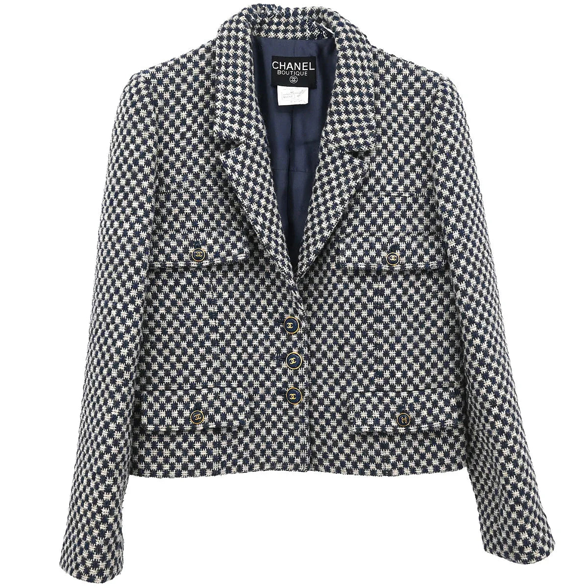 Chanel 1995 Single Breasted Jacket Navy #40