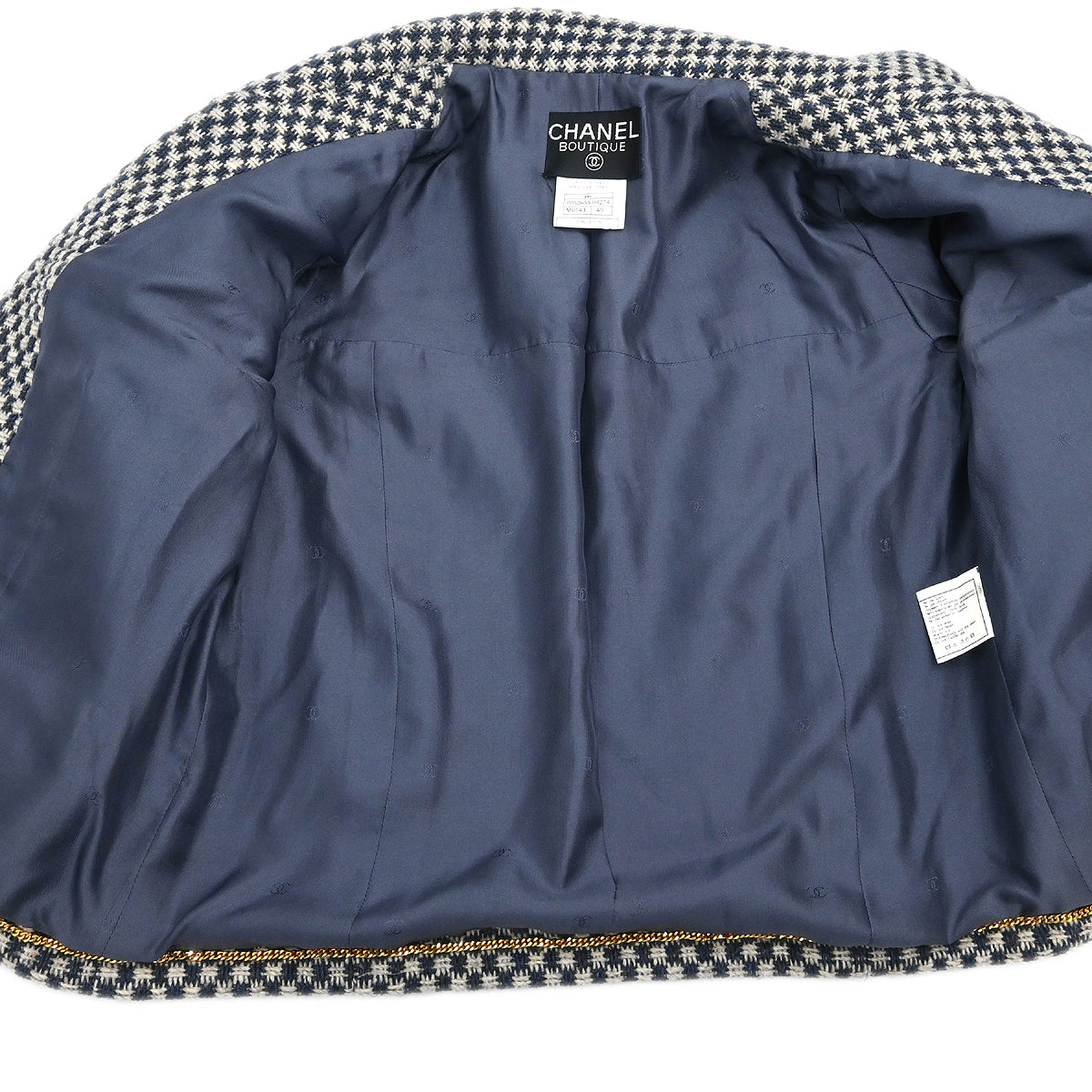 Chanel 1995 Single Breasted Jacket Navy #40