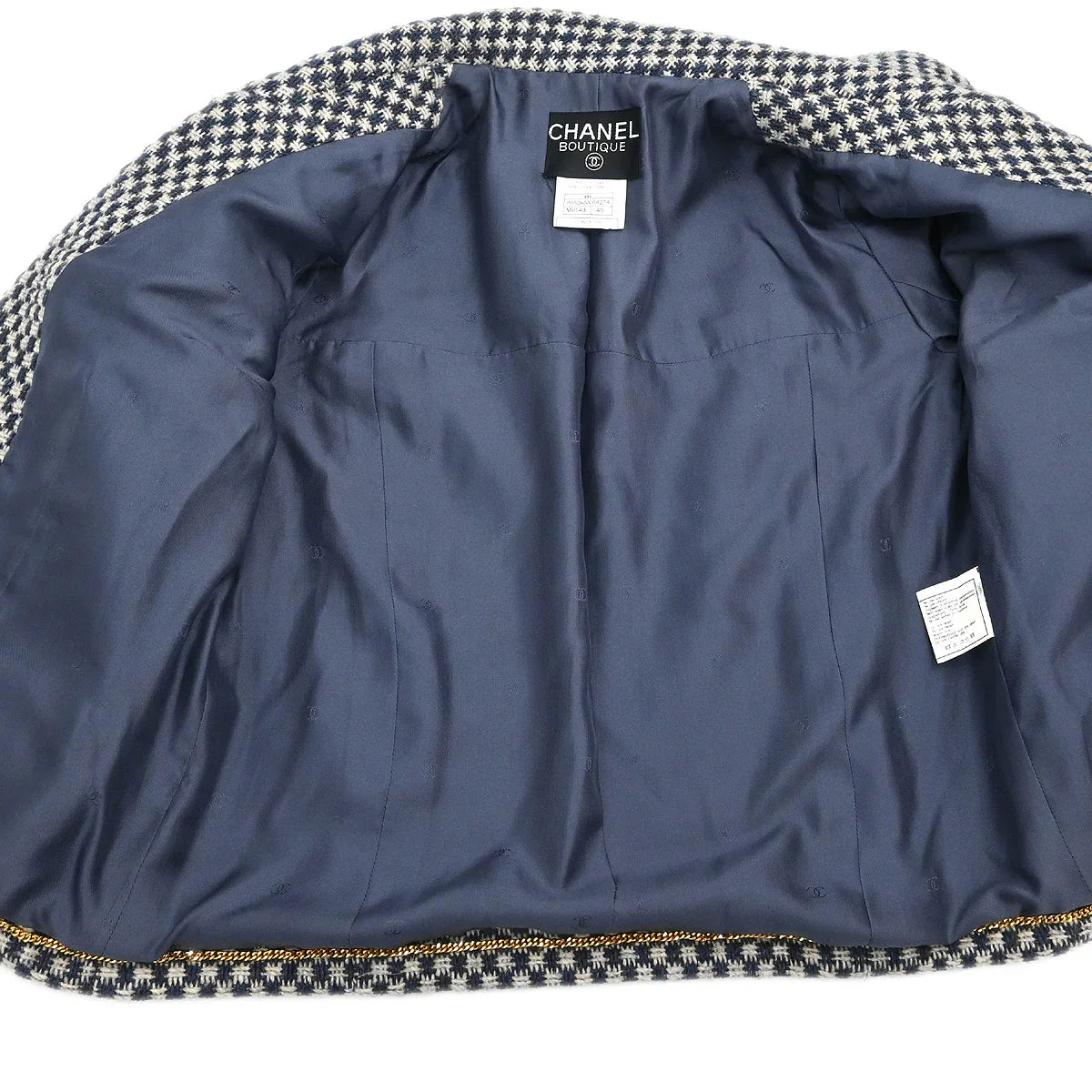 Chanel 1995 Single Breasted Jacket Navy #40