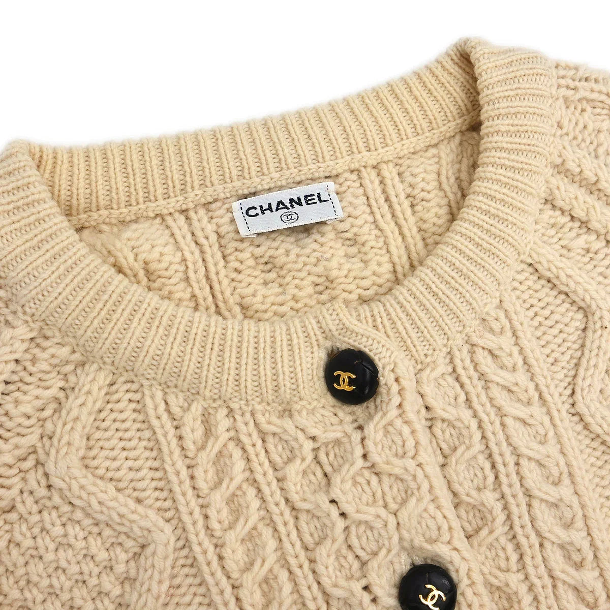 Chanel Cardigan Fisherman Sweater White