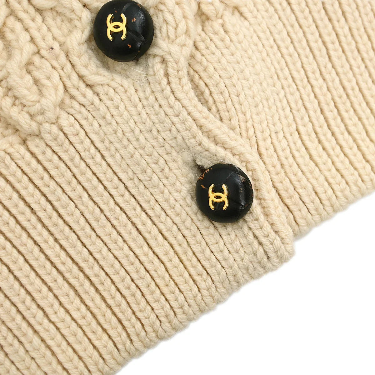 Chanel Cardigan Fisherman Sweater White