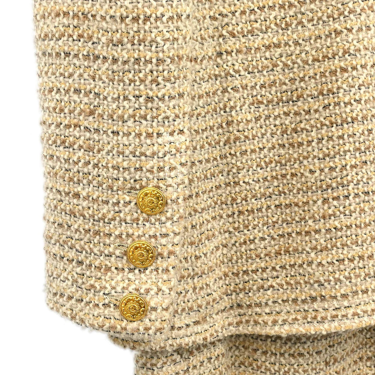 Chanel Setup Suit Jacket Skirt Beige #36