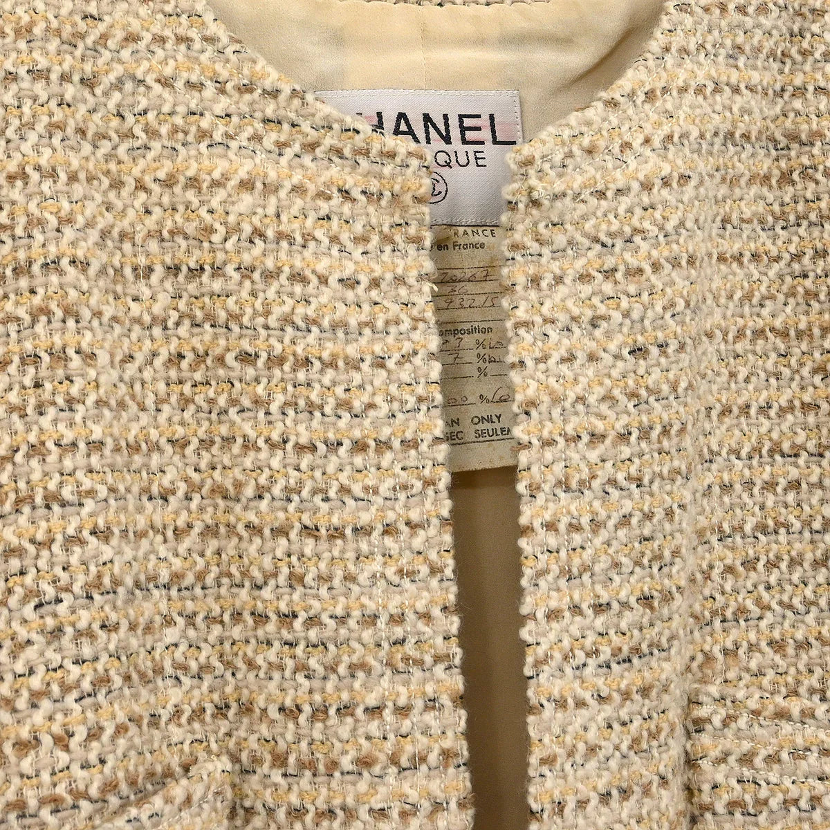 Chanel Setup Suit Jacket Skirt Beige #36