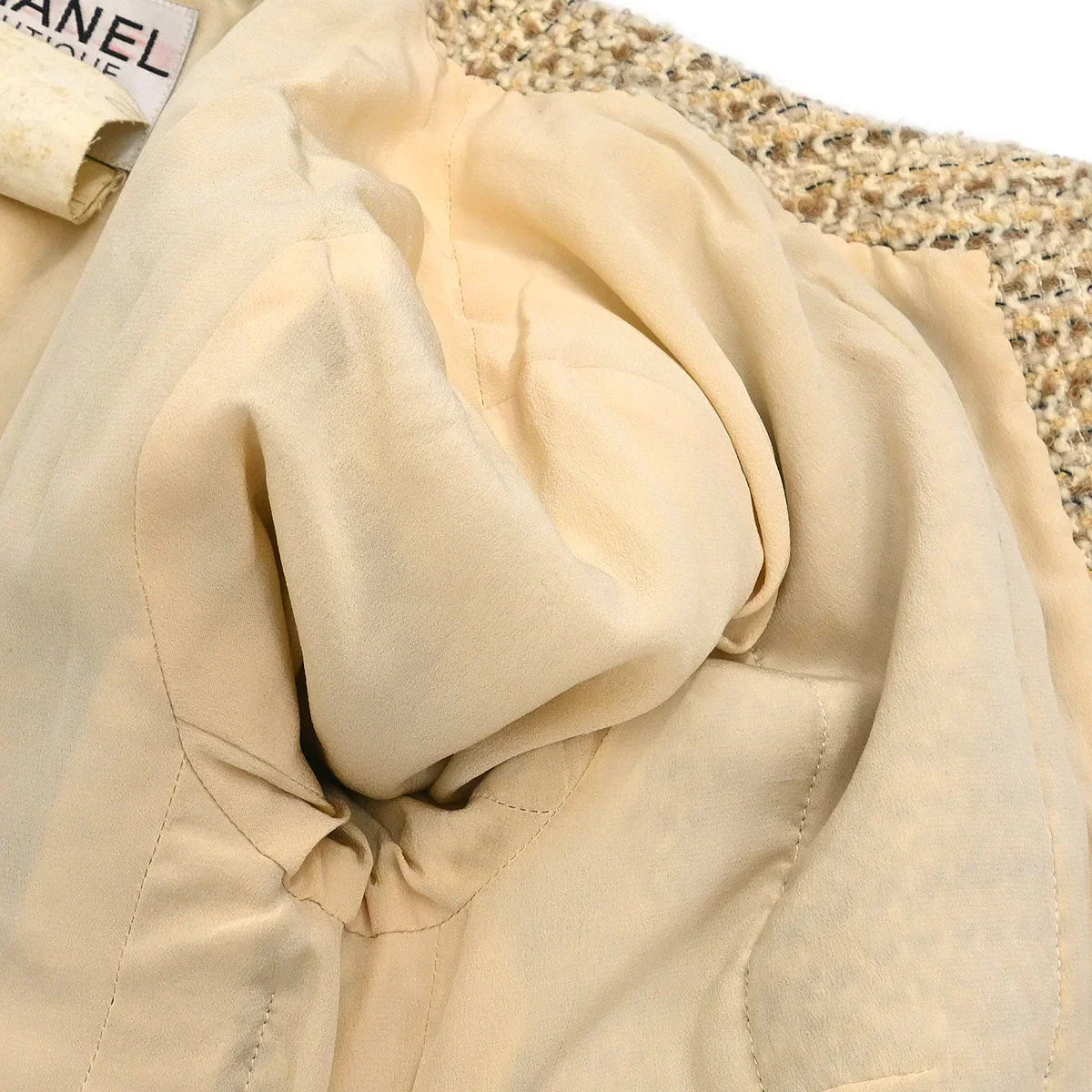 Chanel Setup Suit Jacket Skirt Beige #36