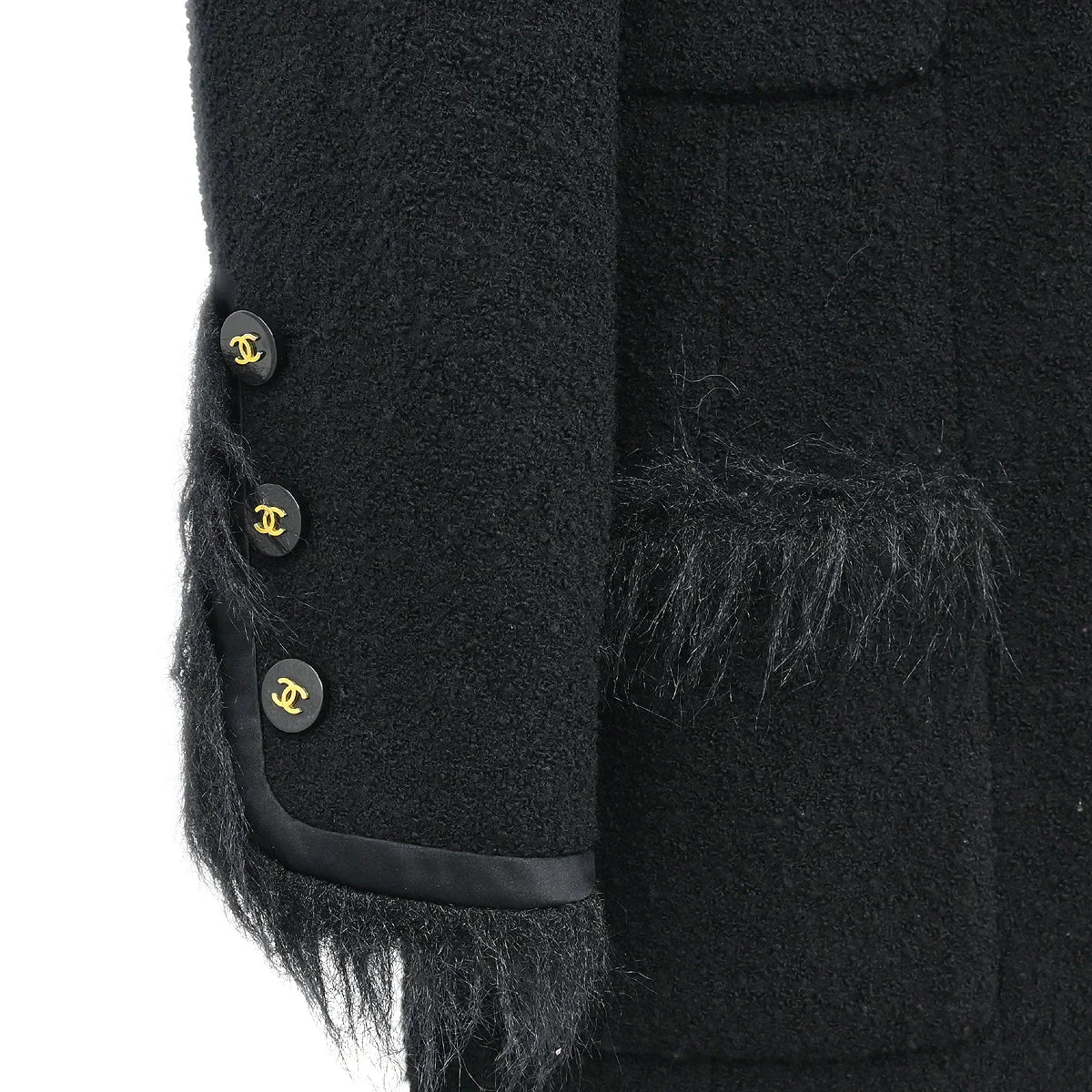 Chanel 1994 Single Breasted Collarless Jacket Black #40