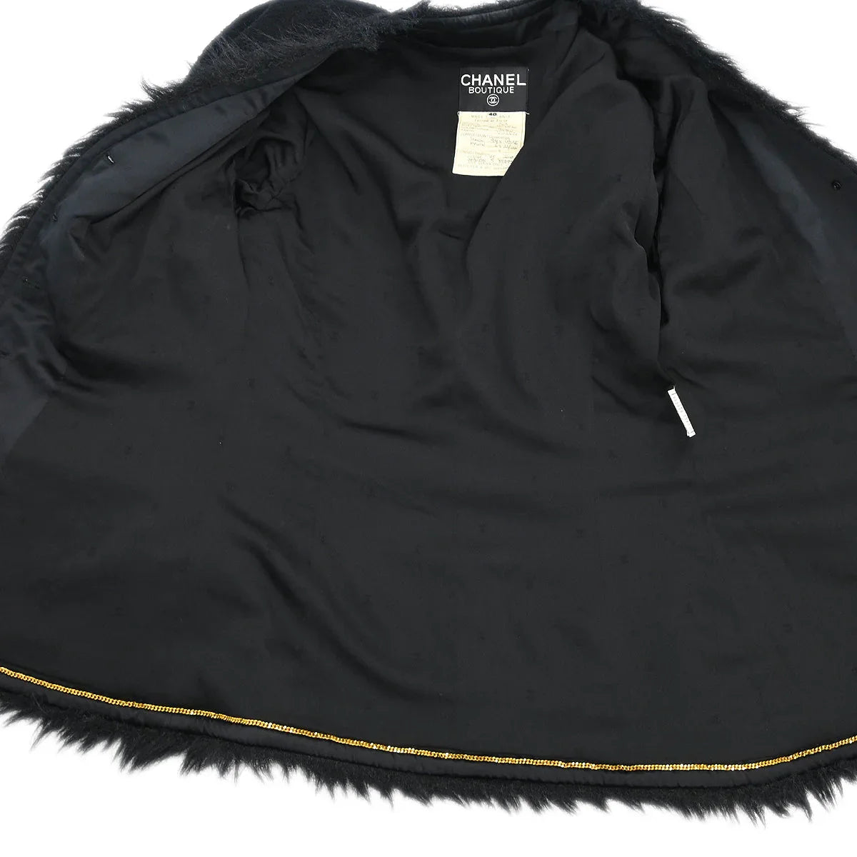 Chanel 1994 Single Breasted Collarless Jacket Black #40