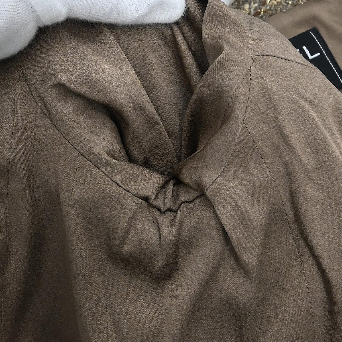 Chanel 1999 Setup Suit Jacket Skirt Brown #38