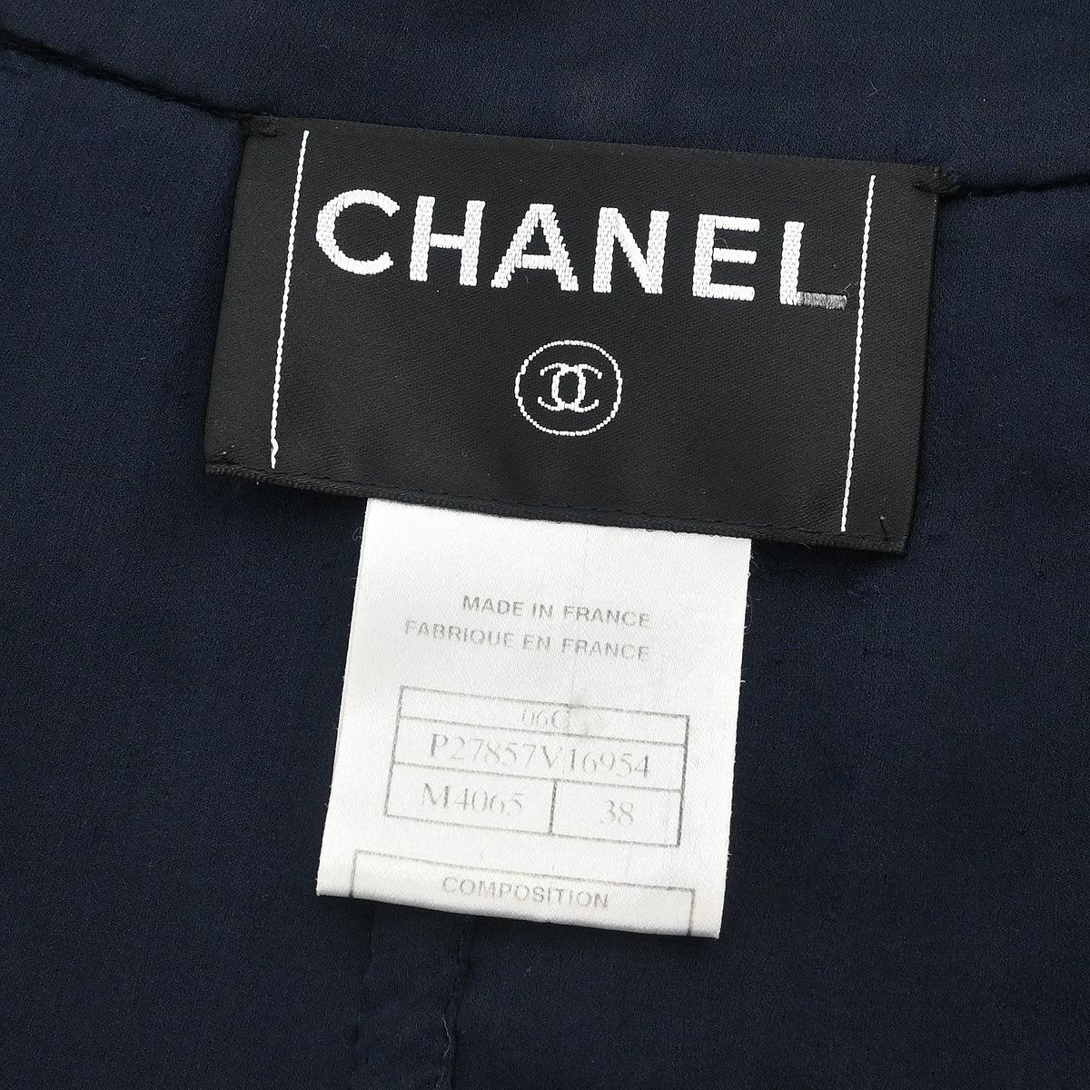 Chanel 2006 Single Breasted Jacket Navy #38