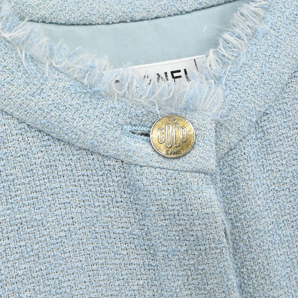 Chanel 2008 Single Breasted Short Sleeve Jacket Light Blue #38