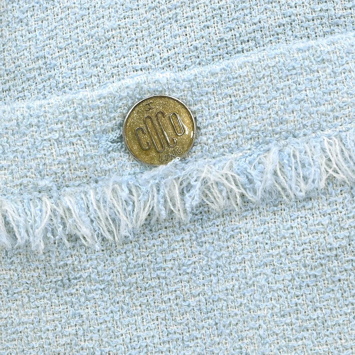 Chanel 2008 Single Breasted Short Sleeve Jacket Light Blue #38