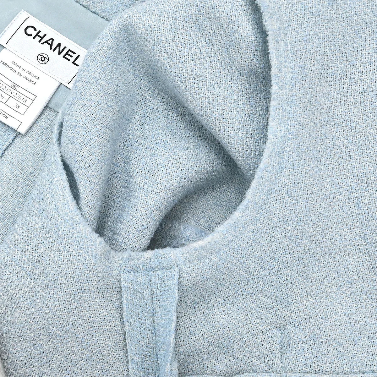 Chanel 2008 Single Breasted Short Sleeve Jacket Light Blue #38