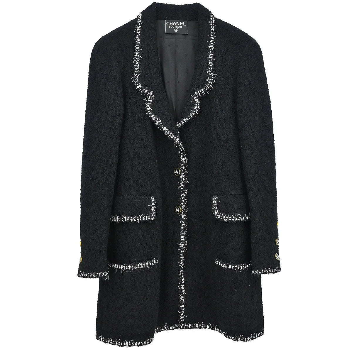Chanel Single Breasted Jacket Black