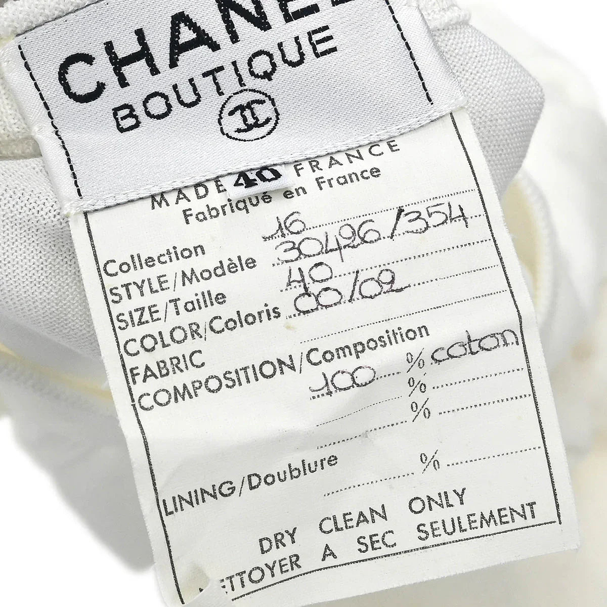 Chanel Short Sleeve Top White #40
