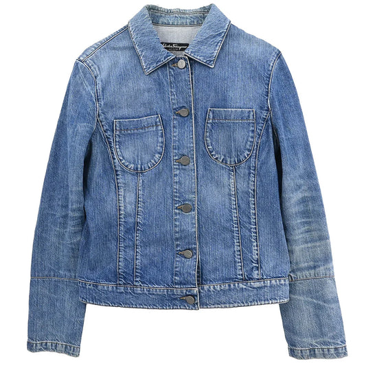 Salvatore Ferragamo Single Breasted Denim Jacket Blue #42