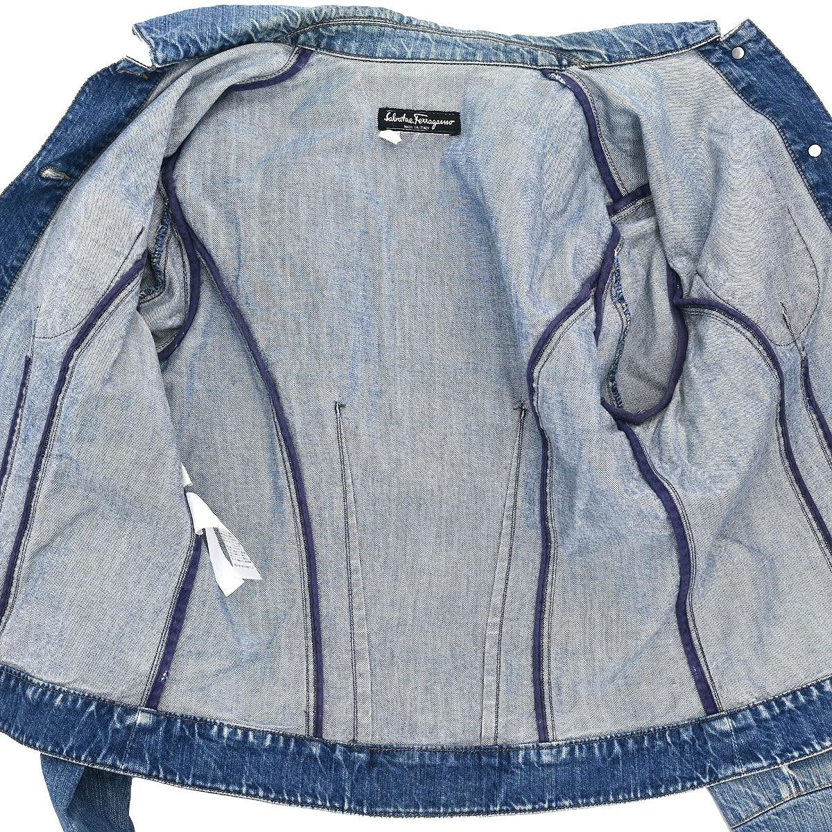 Salvatore Ferragamo Single Breasted Denim Jacket Blue #42