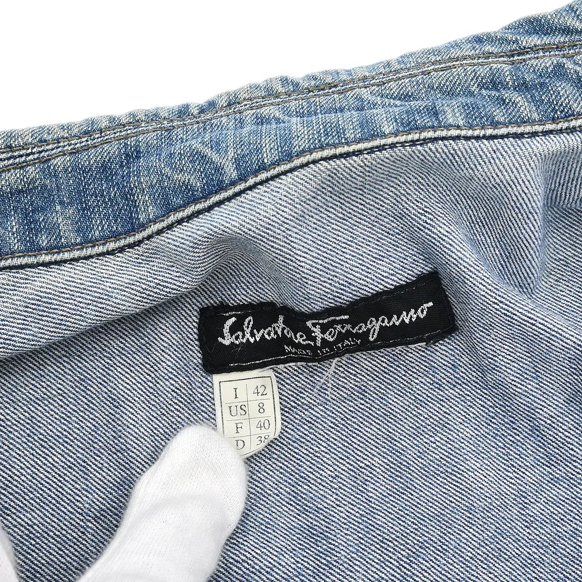 Salvatore Ferragamo Single Breasted Denim Jacket Blue #42