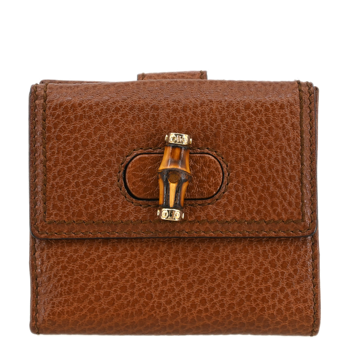 Gucci Brown Leather Bamboo Wallet