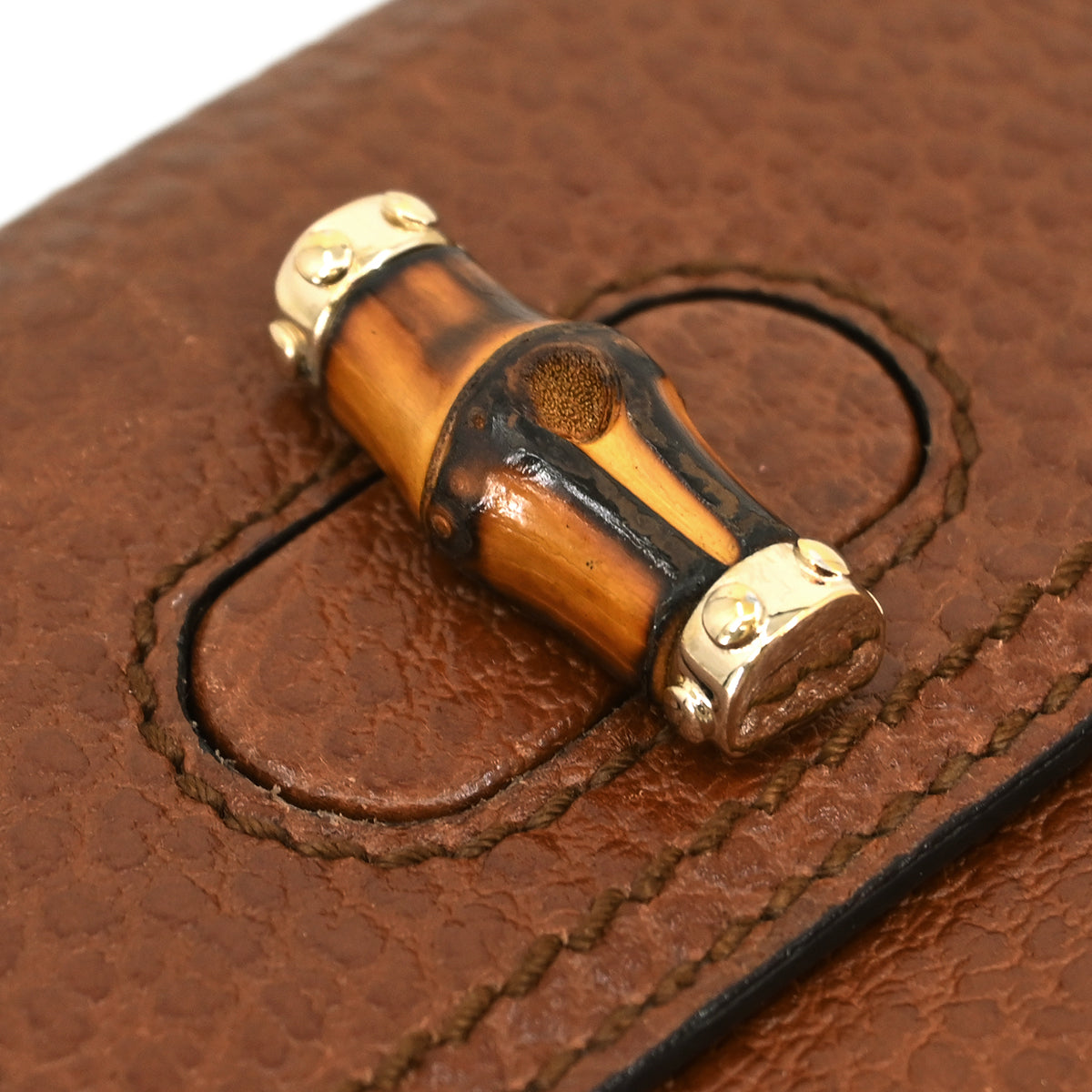 Gucci Brown Leather Bamboo Wallet