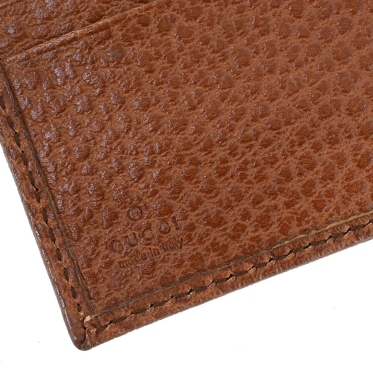 Gucci Brown Leather Bamboo Wallet