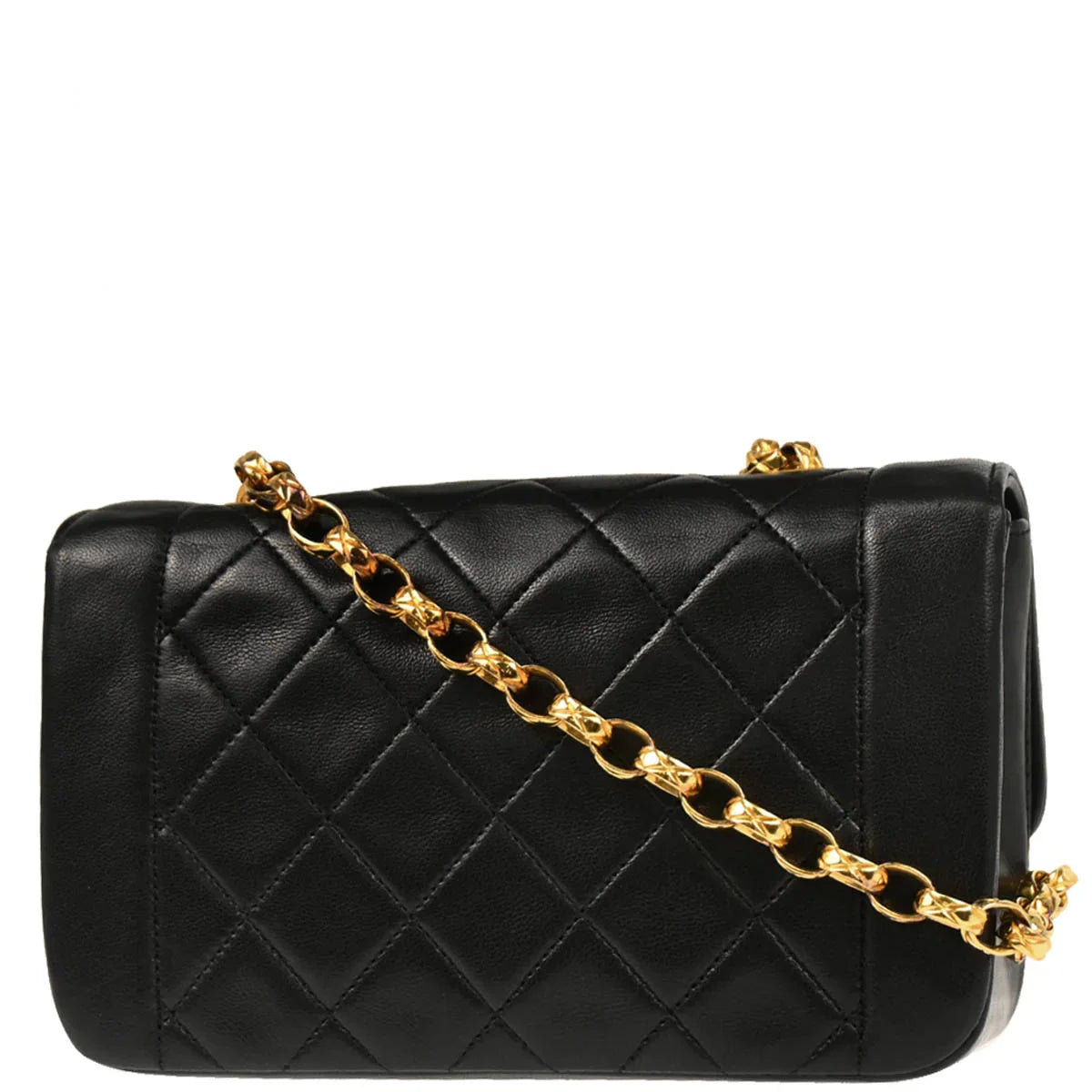 Chanel 1989-1991 Black Lambskin Shoulder Bag