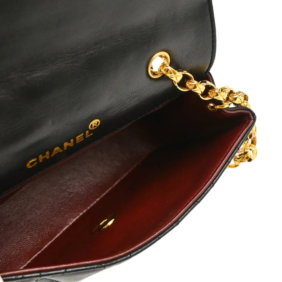 Chanel 1989-1991 Black Lambskin Shoulder Bag