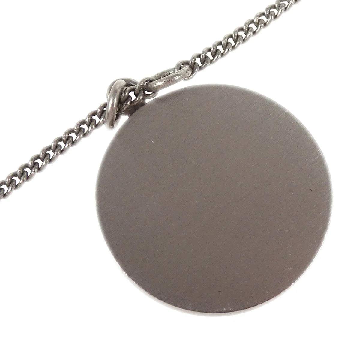 Chanel Medallion Pendant Necklace Silver 06P